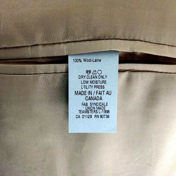 Damaged Lauren Ralph Lauren Wool 2 Button Blazer 42R Brown Glen Plaid Blue Windo - Picture 9 of 12